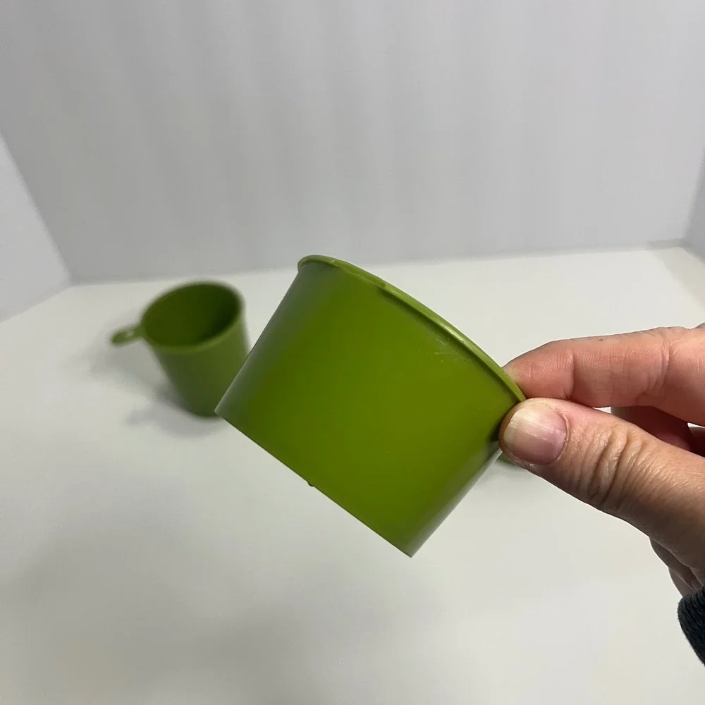 Vintage Merrymaid Plastics Measuring Cups Avocado Green‎ Set of 4 Made in USA